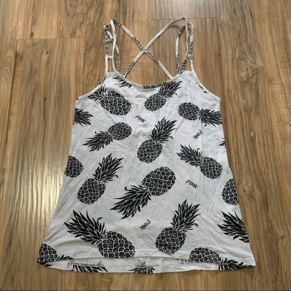 PINK Pineapple Strappy Tank Top